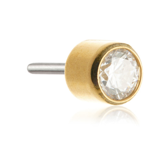 Zircon Gold Ti Threadless Bezel Gem Attachment