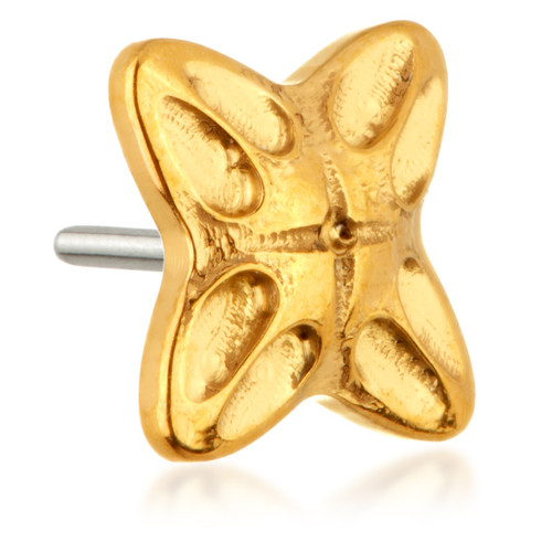 Zircon Gold Ti Threadless Cross Flower Attachment