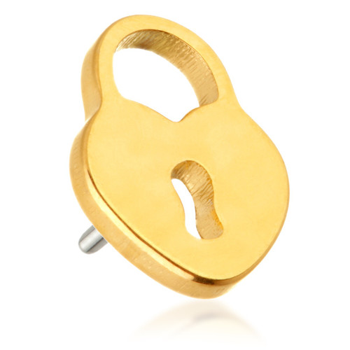 Zircon Gold Ti Threadless Heart Lock Attachment