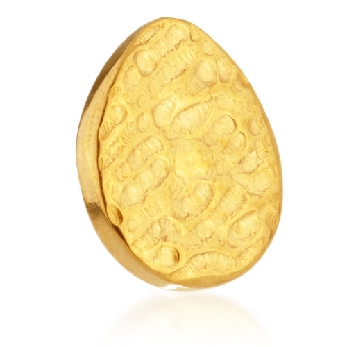 Zircon Gold Ti Threadless Rippled Pear Attachment