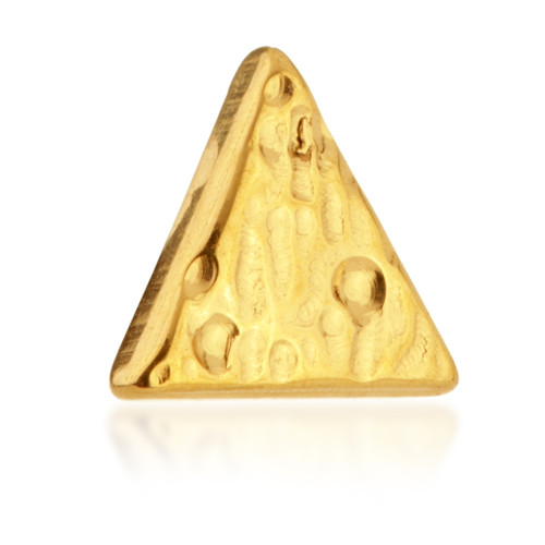 Zircon Gold Ti Threadless Rippled Triangle Attachment