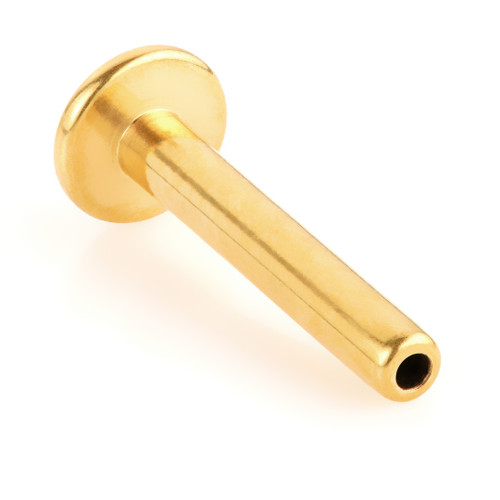 Zircon Gold Ti Threadless Small Base Labret Stem