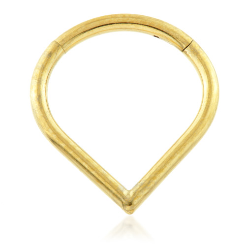 Zircon Gold Ti Wishbone Hinged Ring