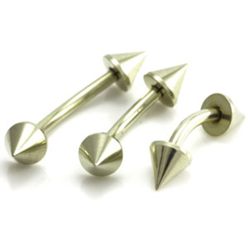 Zircon PVD Gold on Titanium Micro Curved Cone Barbell