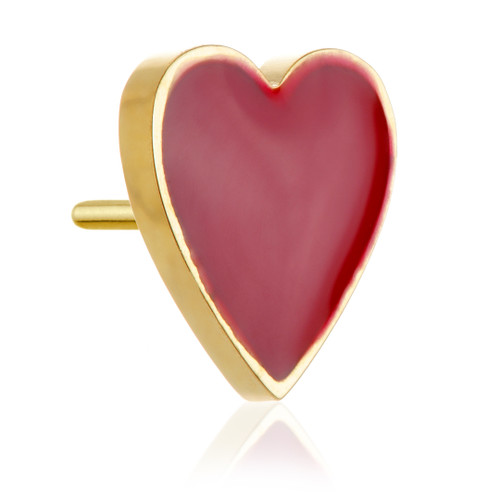 Zircon Ti Threadless Enamel Heart Attachment