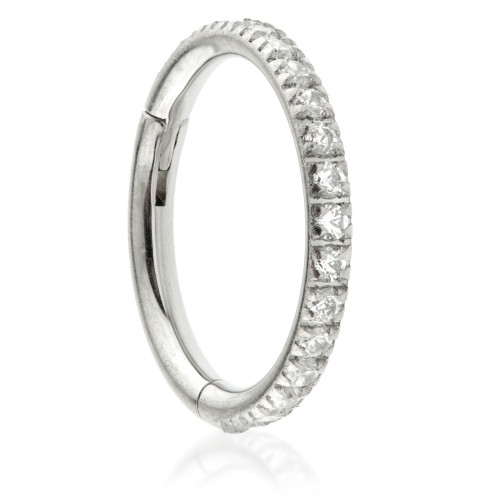 Ti Couture Full Pavé Gems Hinged Ring - 1.2mm