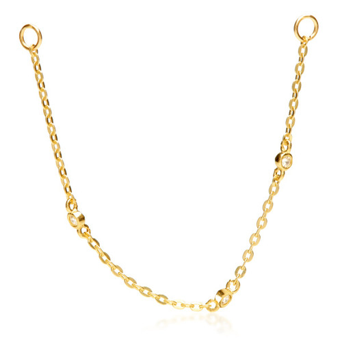 TL - 9ct Gold Hanging Chain with Triple Gems-9K-Y