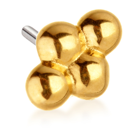 TL - 14ct Threadless Gold Quad Cluster Pin Attachment