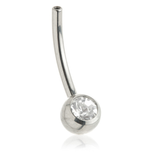 Titanium Internal Thread Jewelled Baby Navel Stem With 0.9mm Thread - UK Made