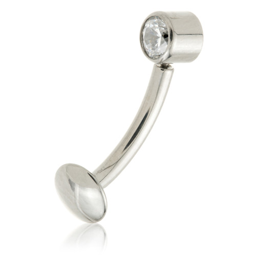 Ti Threadless Bezel Floating Navel Bar-1.6-10