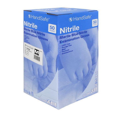 HandSafe Blue Nitrile Sterile Gloves