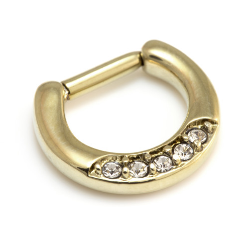 Zircon Gold Steel Pave Jewelled Septum Ring