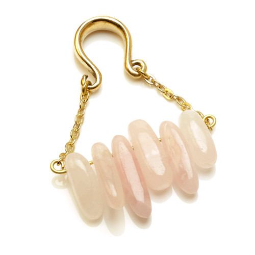 1x Rose Quartz Ear Weight
