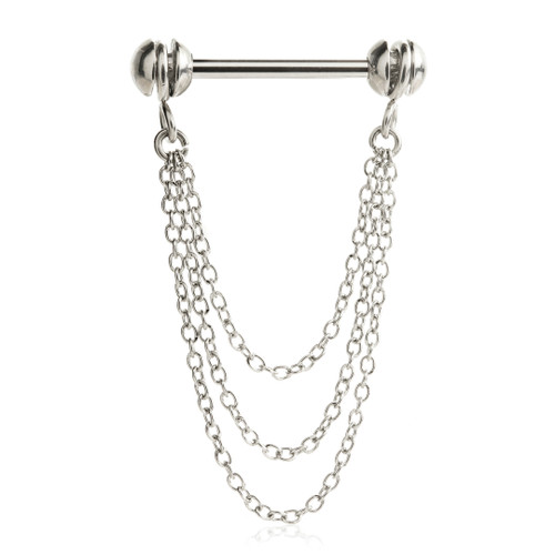 External Thread Steel Rotating Nipple Tri Chain Barbell