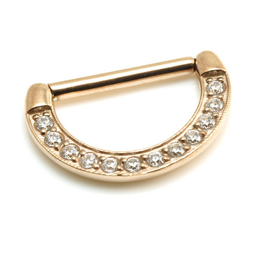 Rose Gold Pave Gem Nipple Clicker