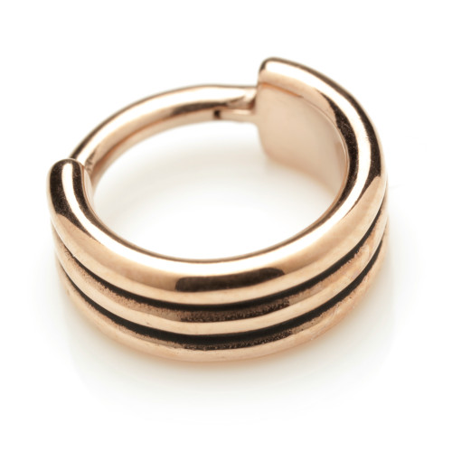 Rose Gold Steel Hinged Banded Ring