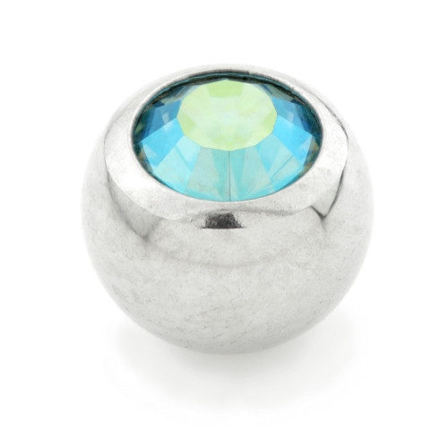 Steel External Thread Screw Gem Ball -1.6mm-6mm-AB Aqua