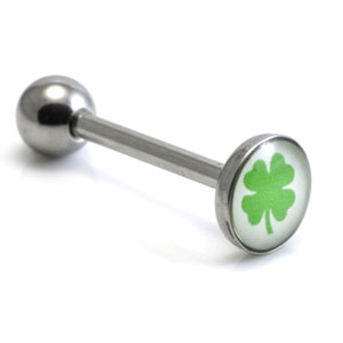 Steel Logo Tongue Stud - Shamrock
