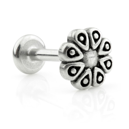 Internal Steel Labrets with Steel Flower 6 Petals