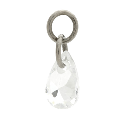 Ti Tear Shaped Gem Charm Attachment Ti Tear Shaped Gem Charm Attachment