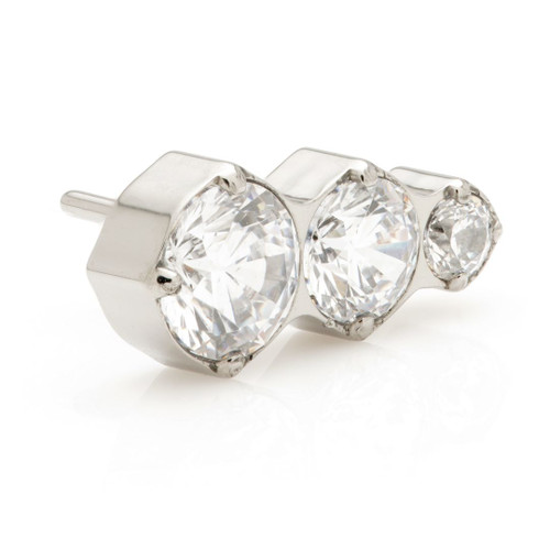 Ti Threadless Graduated Triple Gem Drop Attachment