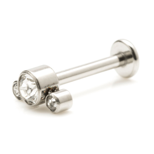 Ti Threadless Labret with Ti Triple Gem