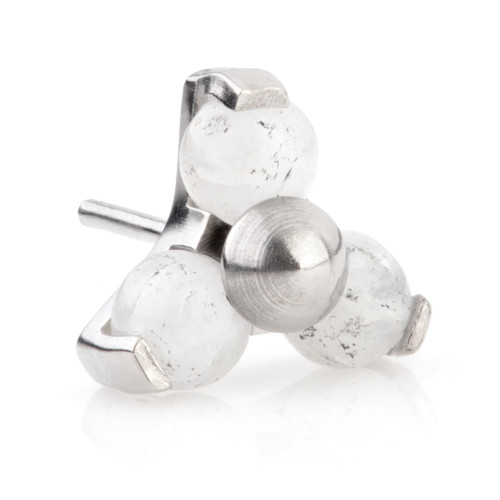 Ti Threadless Moonstone Trinity Stone Attachment Ti Threadless Moonstone Trinity Stone Attachment