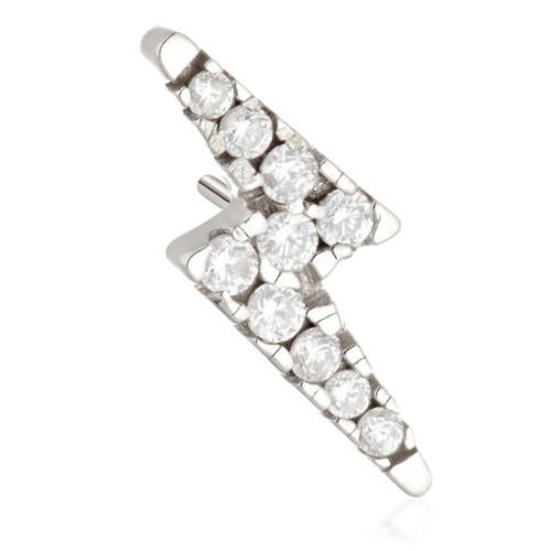 TL - 14ct Threadless Gold Gem Lightning Bolt Pin Attachment
