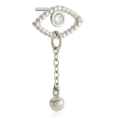 TL - 14ct Threadless All-Seeing Eye & Tear Pin Attachment