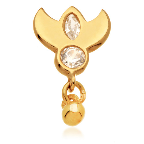TL - 14ct Threadless Jewelled Wing & Ball Attachment