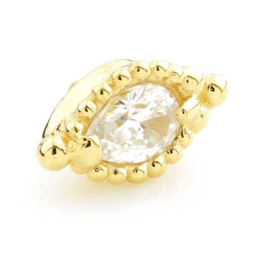 Tish Lyon 18ct Yellow Gold Milli Grain Marquise Gem Internal Thread Attachment