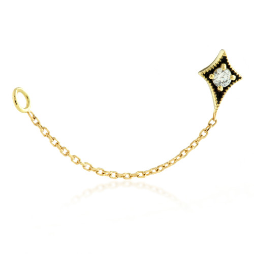 Tish Lyon 18K Threadless Star Gem Chain Attachment