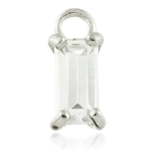 9 Carat Solid Gold Jewel Baguette Hoop Charm for Hinge Segment Ring