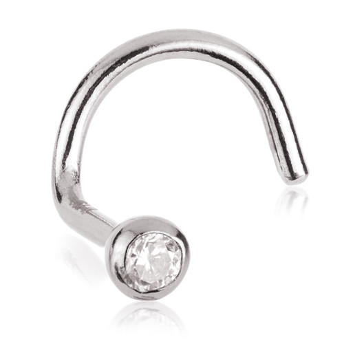Tish Lyon Gold Bezel Gem Nose Stud