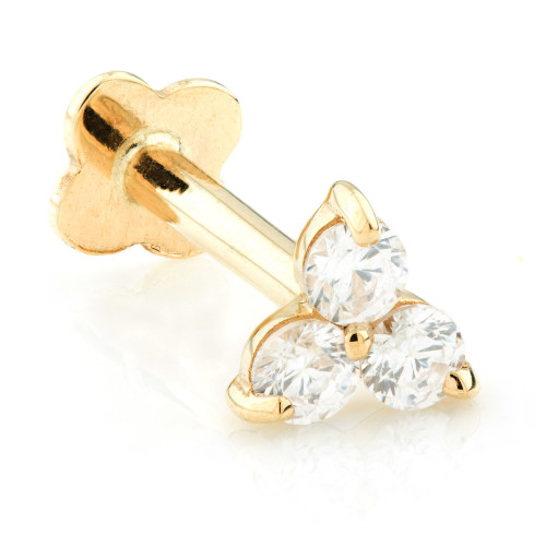 TL - Gold Gem Trinity Internal Labret TL - Gold Gem Trinity Internal Labret