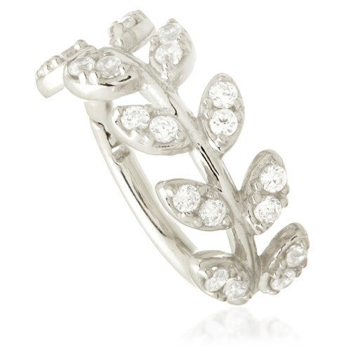 TL - Gold Jewelled Vine Leaf Hinge Ring
