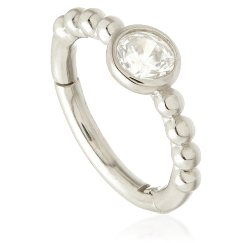 TL - Gold Solitaire Bubble Hinge Ring