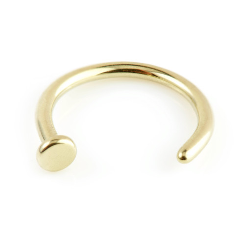 Zircon Gold Steel Open Nose Ring