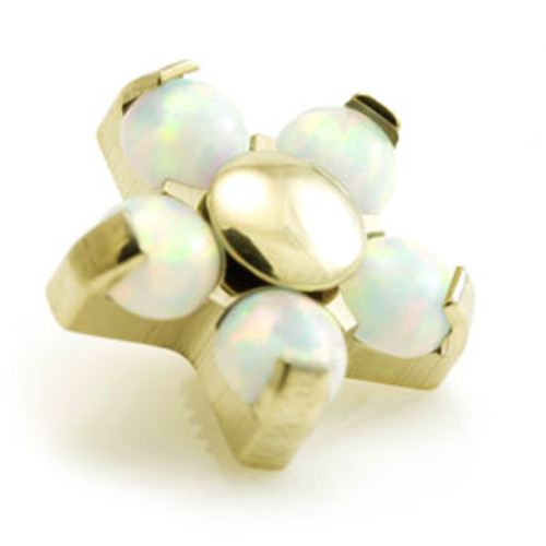 Zircon Gold Titanium Opal Flower  - 5 Petals