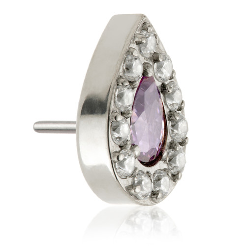 Ti Threadless Pavé Tear Drop Attachment