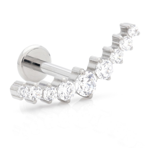 Ti Internal Labret with Jewelled Prong Crescent Attachment-1.2-8