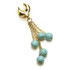 1x Turquoise 5 Bead Drop on Brass Saddle Tunnel