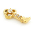 24K Gold Steel Crystal Key Charm for Hinge Segment Ring / BCR