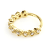24K Gold Steel Hinged Prong Gem Ring 1.2mm