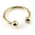 9ct Yellow Gold Gem Micro Circular Barbell - 1.2mm / 10mm