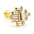 Baguette Cluster Gem 24K Gold PVD Steel Microbar