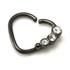 Black Steel Crystal Gem Heart Ring