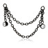 Black Steel Hanging Double Chain with Hanging Gems