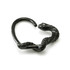 Black Steel Snake Heart Rings