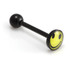 Black Steel Logo Tongue Stud - Smiley Face